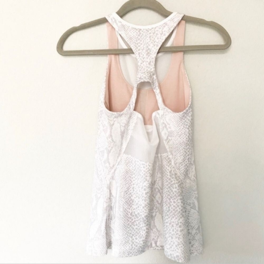 Women's White Patterned Tank Top - Picture 4 of 16